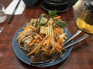 Green pawpaw salad with tofu  at Au Lac Royal Vegan Cuisine in Dickson