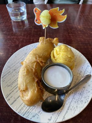 Banana fritter.  at Au Lac Royal Vegan Cuisine in Dickson