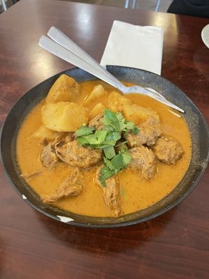 Indian curry vegan meat  at Au Lac Royal Vegan Cuisine in Dickson