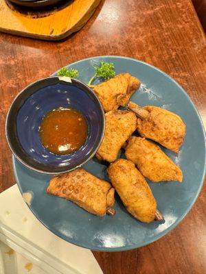 Crispy ‘chicken’ drumsticks  at Au Lac Royal Vegan Cuisine in Dickson