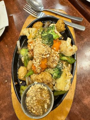 Sizzling soy and veg hot plate   at Au Lac Royal Vegan Cuisine in Dickson
