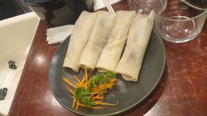 Mock duck wraps were delish & toddler friendly at Au Lac Royal Vegan Cuisine in Dickson