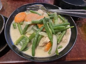 Green curry with mock chicken   at Au Lac Royal Vegan Cuisine in Dickson