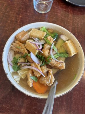 Chicken pho with added veggies   at Au Lac Royal Vegan Cuisine in Dickson