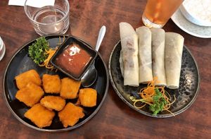 Nuggets and duck wraps  at Au Lac Royal Vegan Cuisine in Dickson
