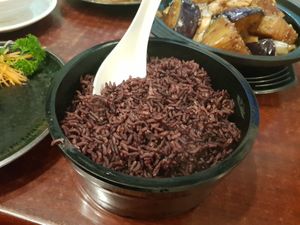 Red berry brown rice at Au Lac Royal Vegan Cuisine in Dickson