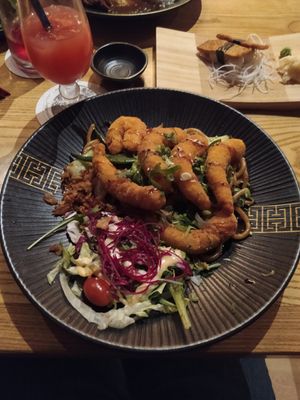 134. Udon Xao Chay mit panierte vegane Garnelen at Miss Hoi An  in Muehldorf