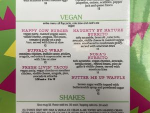 Good Truckin’ Diner - Vegan Menu section   at Good Truckin' Diner  in Grand Rapids