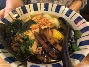 Black garlic tofu miso ramen  at Daidokoro Umaimon Ramen  in Amsterdam