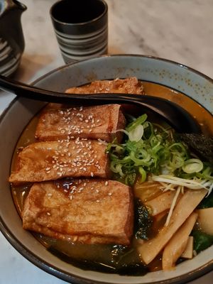 Spicy vegan ramen at Takumi Ramen & Yakisoba in Milan