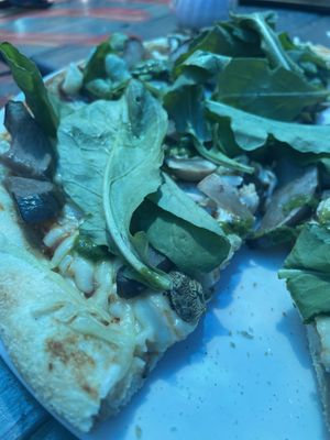 Pizza vegana de berenjena encurtida   at Antiguo Sueño Restorán in San Jose De Maipo