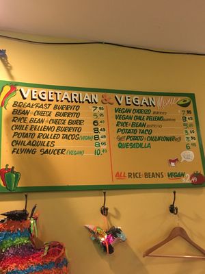 Menu options at El Burro - Northside in Pittsburgh