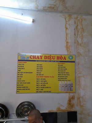 Menu at Diệu Hoa in Ho Chi Minh City