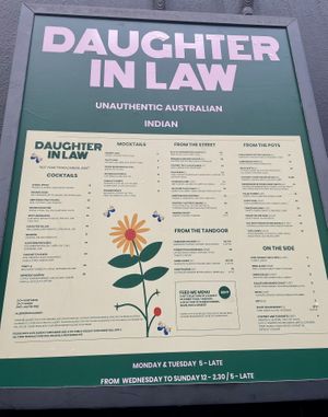 Menu from outside   at Daughter In Law in Melbourne