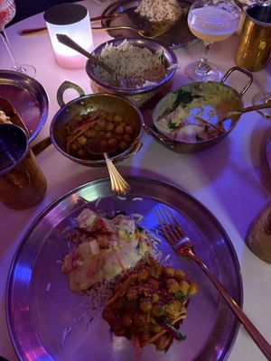 Cauliflower, rice, chickpea curry, tofu curry  at Daughter In Law in Melbourne