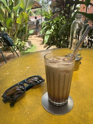 Salted caramel iced coconut latte   at Bunch in Hiriketiya