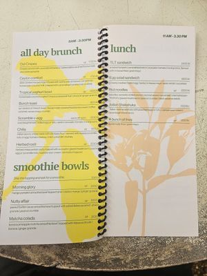 Menu at Bunch in Hiriketiya