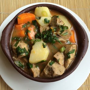 Chilean style stew with gluten and vegetables  at Bambu in Valparaiso