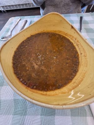 Lentil soup at Caffè Bistrot Monnalisa in Assisi