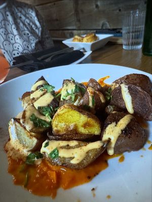 Patatas Bravas made vegan   at Bauhaus in Modesto