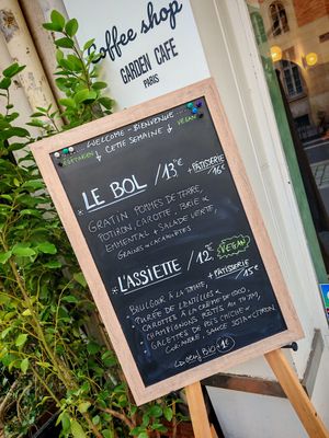 Week menu at Garden Café Paris in Paris