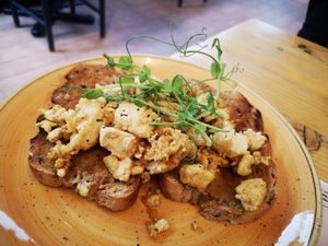 Scrambled Tofu on Toast at Human Kind Cafe in Billericay