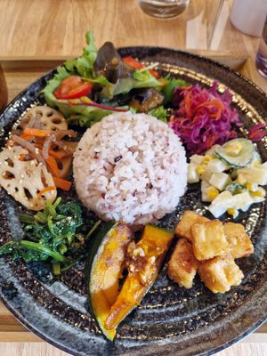 Main dish at PLANT-BASED CAFE ANDPON in Osaka