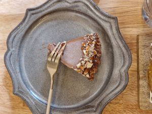 Chocolate cake at PLANT-BASED CAFE ANDPON in Osaka
