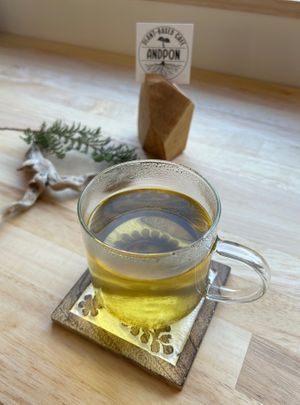 Lotus tea🫖 at PLANT-BASED CAFE ANDPON in Osaka