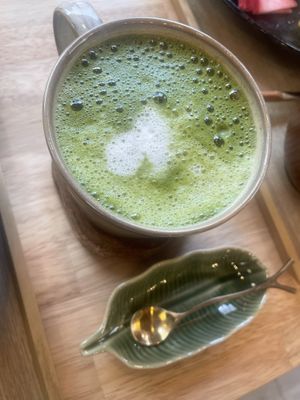 Matcha milk #Veganuary at PLANT-BASED CAFE ANDPON in Osaka