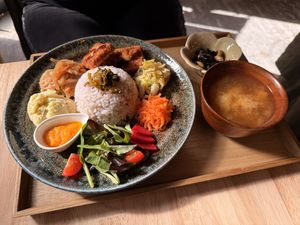 Yummy lunch set (updated weekly on Instagram)  at PLANT-BASED CAFE ANDPON in Osaka