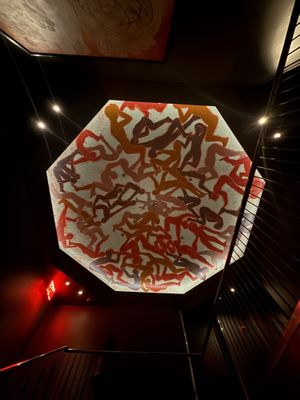 Ceiling in staircase leading to the bar.   at Clemente Bar  in New York City