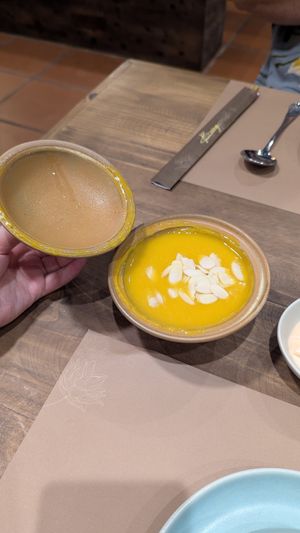 Pumpkin soup at Buông Vegan Restaurant in Thai Nguyen