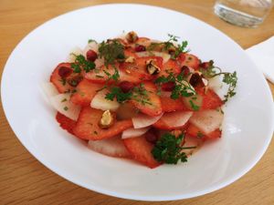 Strawberry salad at MitBord in Seoul