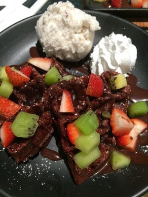 Red Velvet Waffle at Veganerie - Mercury Ville in Bangkok