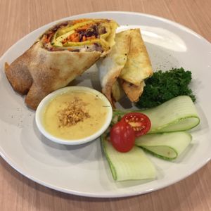 Tofu satay wrap at Veganerie - Mercury Ville in Bangkok