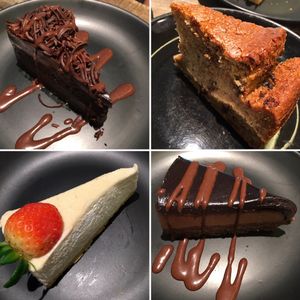 We caked up to the eyeballs. at Veganerie - Mercury Ville in Bangkok