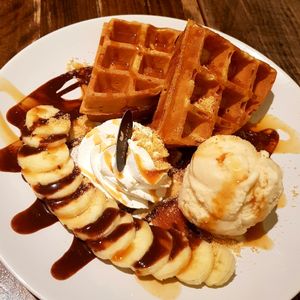Vegan waffles at Veganerie - Mercury Ville in Bangkok