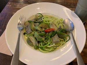 Green curry zoodle  at Veganerie - Mercury Ville in Bangkok
