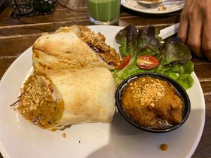Satay tofu wrap at Veganerie - Mercury Ville in Bangkok