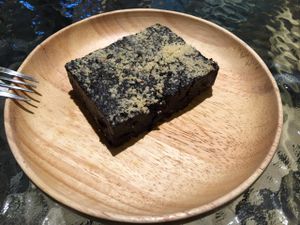 Vegan fudge brownie, 65 baht. at Veganerie - Mercury Ville in Bangkok