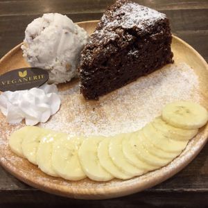 Vegan gluten free Banana chocolate cake at Veganerie - Mercury Ville in Bangkok