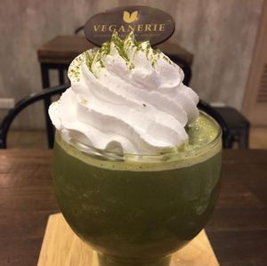 Vegan matcha green tea smoothie at Veganerie - Mercury Ville in Bangkok