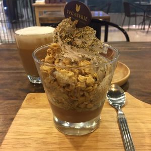 Vegan Ice cream cup with gluten free granola at Veganerie - Mercury Ville in Bangkok