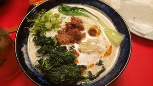 Ramen with extra spinach at SORI Ramen in Mainz