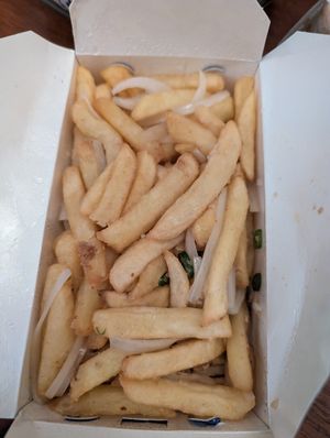 Salt and chilli chips at Ricebox in Edinburgh
