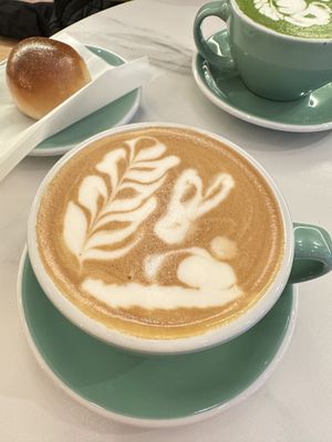 Latte art  at Paper Sons Cafe in New York City