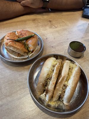Tava Vada Pav and Dabeli with mint and tamarind chutney  at Indian Tadka in Southampton