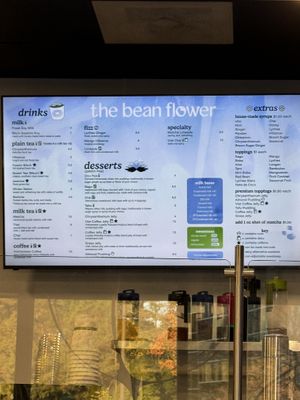 Menu  at The Bean Flower  in Durham