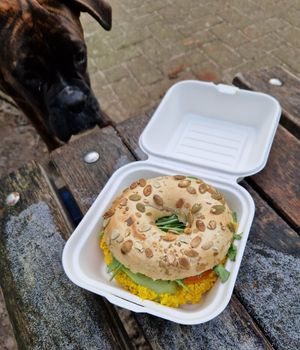 Bagel Los Angeles 🤤 #Veganuary at GegenVind Café in Hamburg